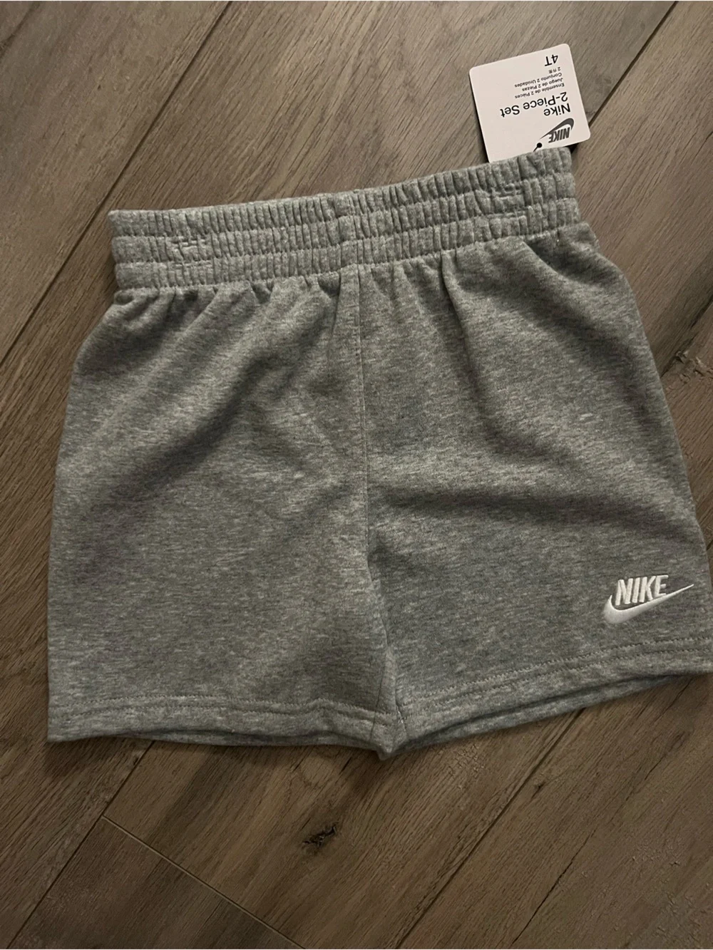 Nike Boys Green Stripe Tee with Gray Shorts Set